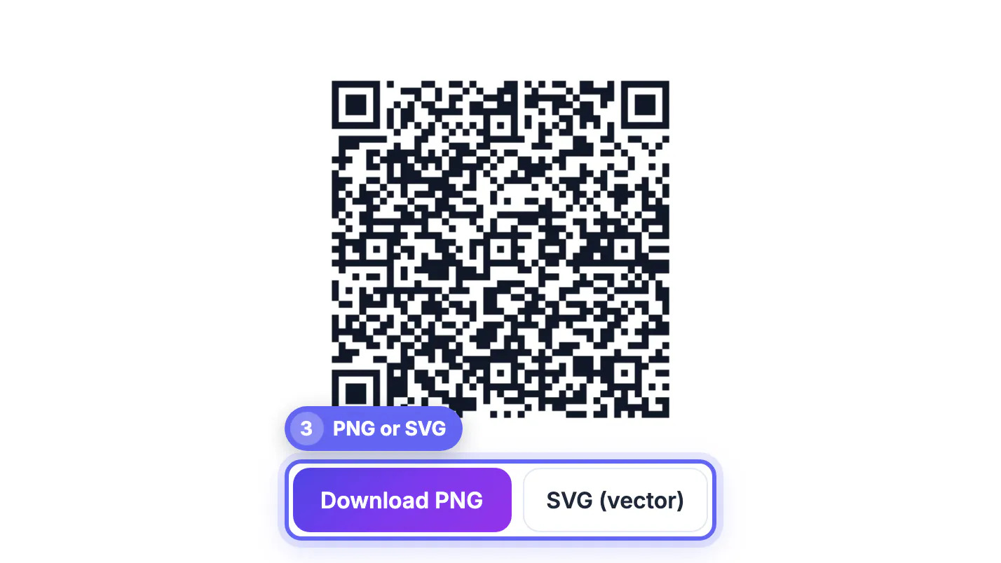 Plain-text QR code for the jar label that works offline, with PNG and SVG (vector) download buttons