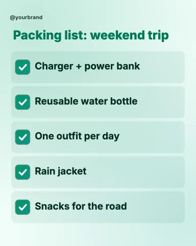 Checklist post (portrait) — 4:5 image template