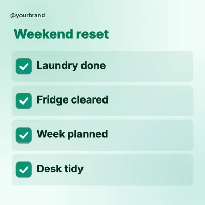 Checklist (square) — 1:1 video template