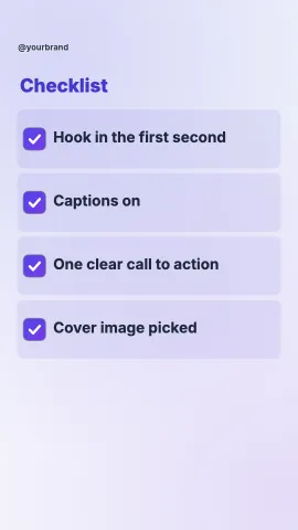 Checklist reveal — 9:16 video template