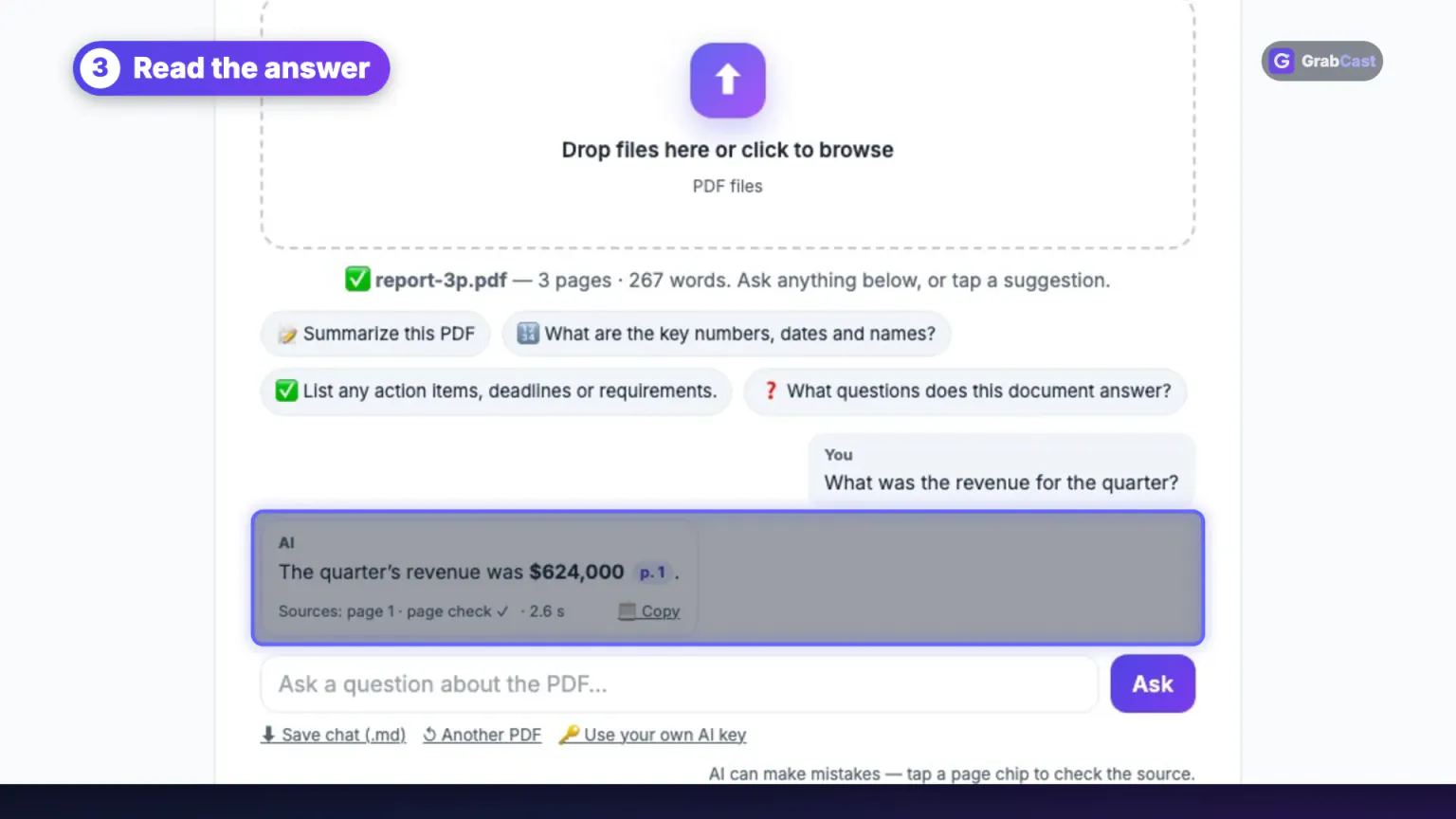 How to chat with a PDF video tutorial preview