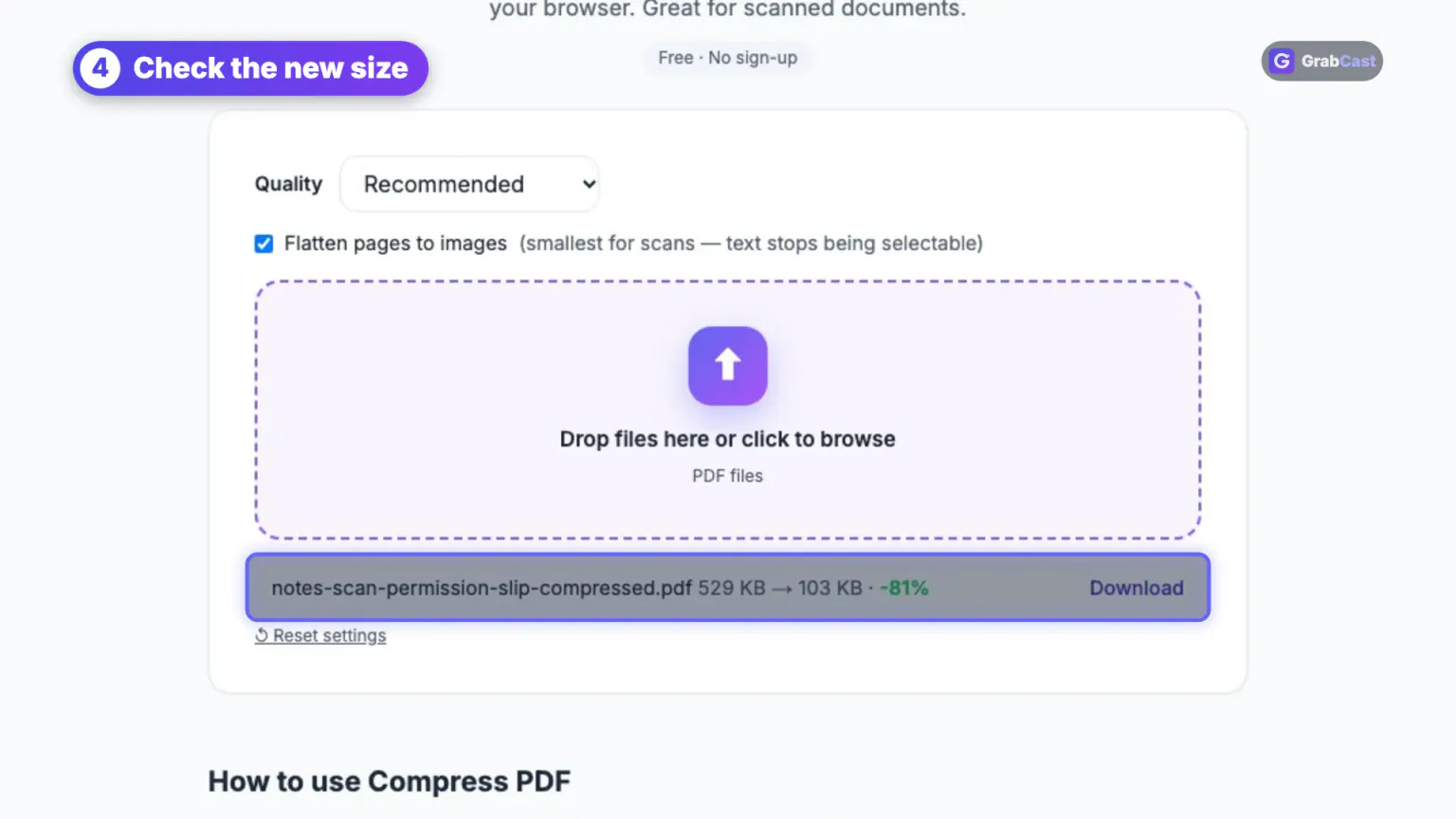 How to compress a PDF video tutorial preview